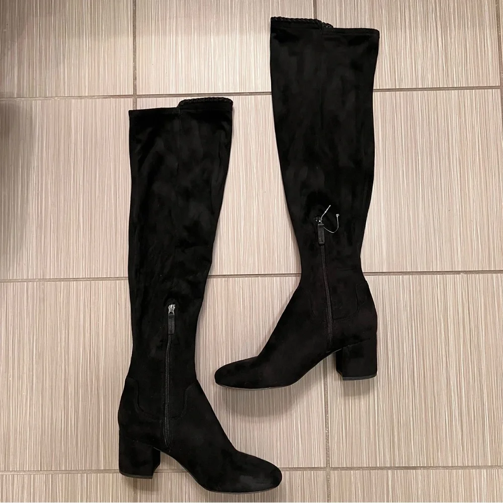 Franco Sarto Kayda Tall Over The Knee Suede Leather Stretch Boots Size 8